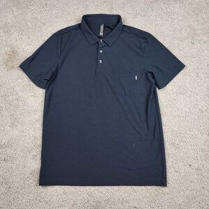 Vuori Polo Shirt Mens Large L Ace Navy Huckberry Performance Athletic Golf V164